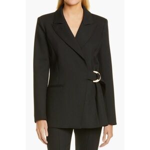 NEW SMYTHE Black D-Ring Wrap Wool Blazer